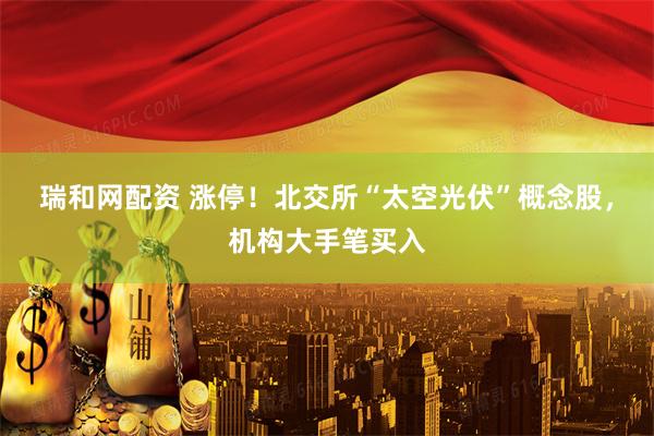 瑞和网配资 涨停！北交所“太空光伏”概念股，机构大手笔买入
